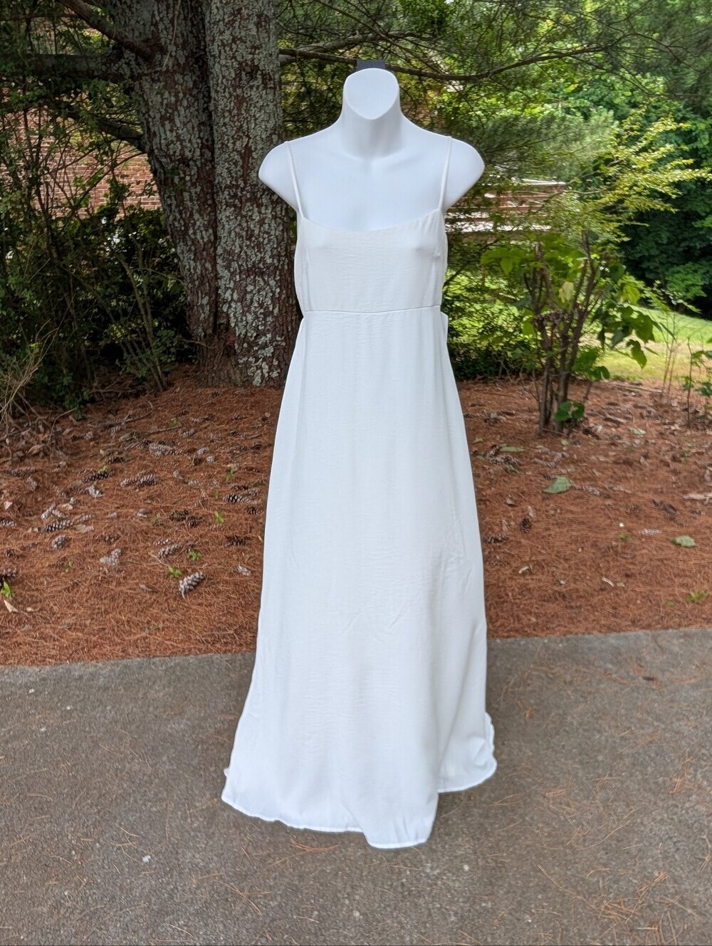 Altar'd State Womens Ivory White Spaghetti Strap Maxi Length Dress Large NWT